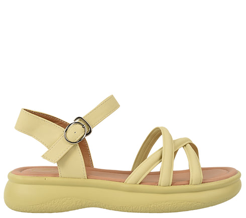 Sandale casual, dama, FORMAZIONE, 802 galben, piele naturala